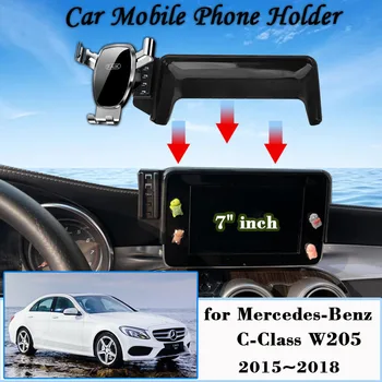 Автомобильный держатель мобильного телефона для Mercedes-Benz C-Class W205 2015 ~ 2018, вращающееся на 360 ° крепление, кронштейн для GPS, Аксессуары для навигационной подставки