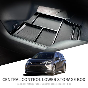 для Toyota Sienna 2021 ~ 2023 Коробка для хранения Центральной консоли Аксессуары для интерьера Центральный Подлокотник Органайзеры Для уборки Лотка