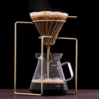 Фильтры для Кофе, Капельница для приготовления кофе, Геометрическая, Многоразовая Подставка для кофейного фильтра, корзина для постоянного фильтра